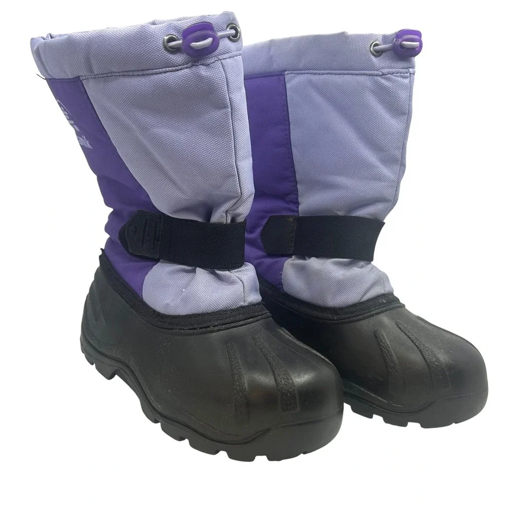 Kamik Kids Purple Waterproof Insulated Snow Boots Size 2 Adjustable Strap